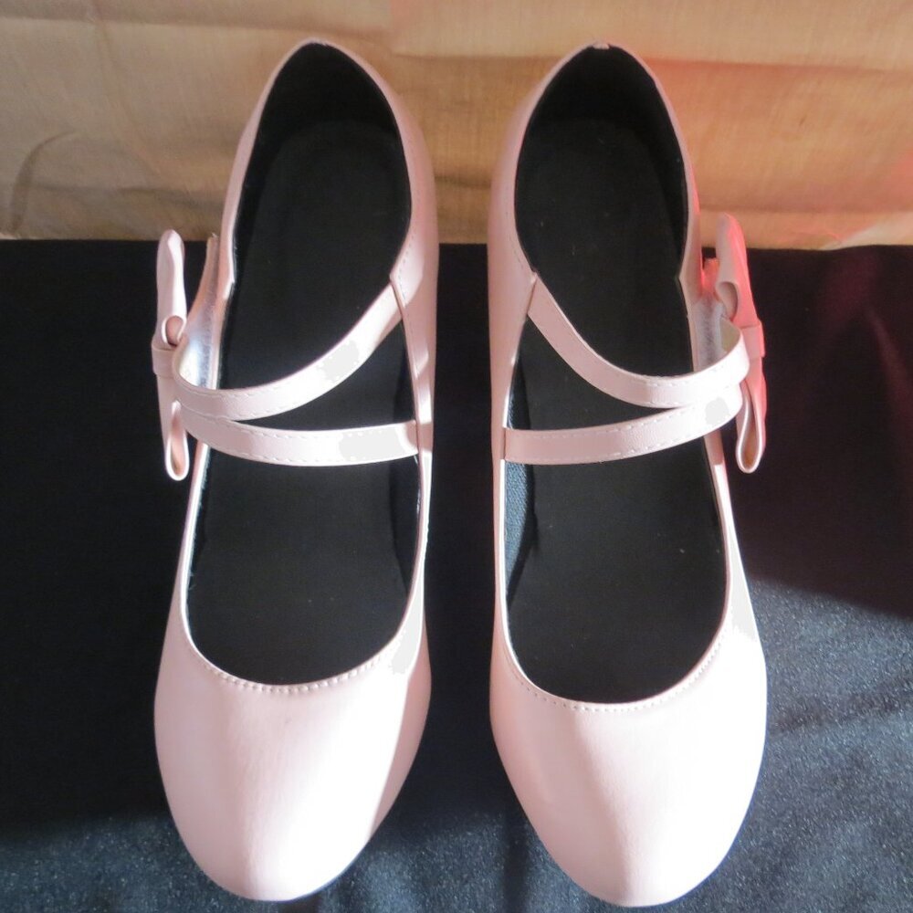 Women's Pink Strappy Mary Jane Heels